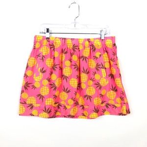 J Crew Pink and Yellow Pineapple Mini Skirt